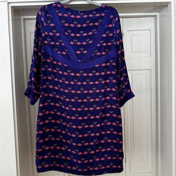Royal Blue Mini Dress with Pink Flamingo Print Royal Blue Mini Dress with Pink Flamingo Print